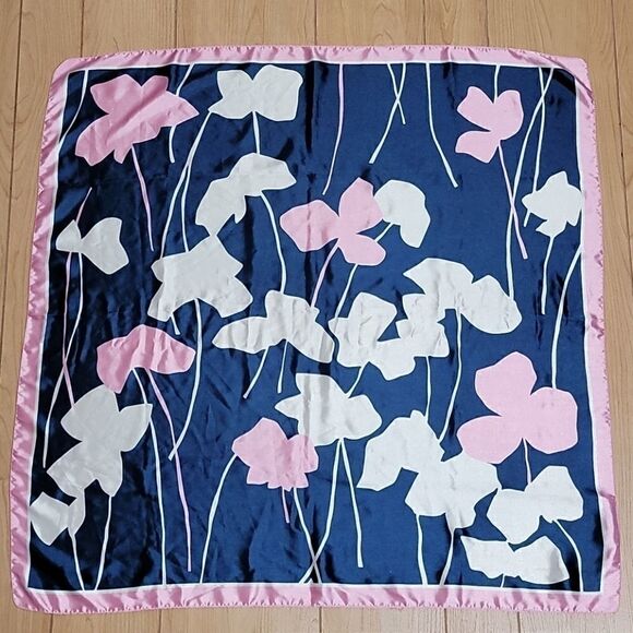 ART OF THE SCARF BLUE AND PINK FLORAL SCARF - Picture 1 of 3
